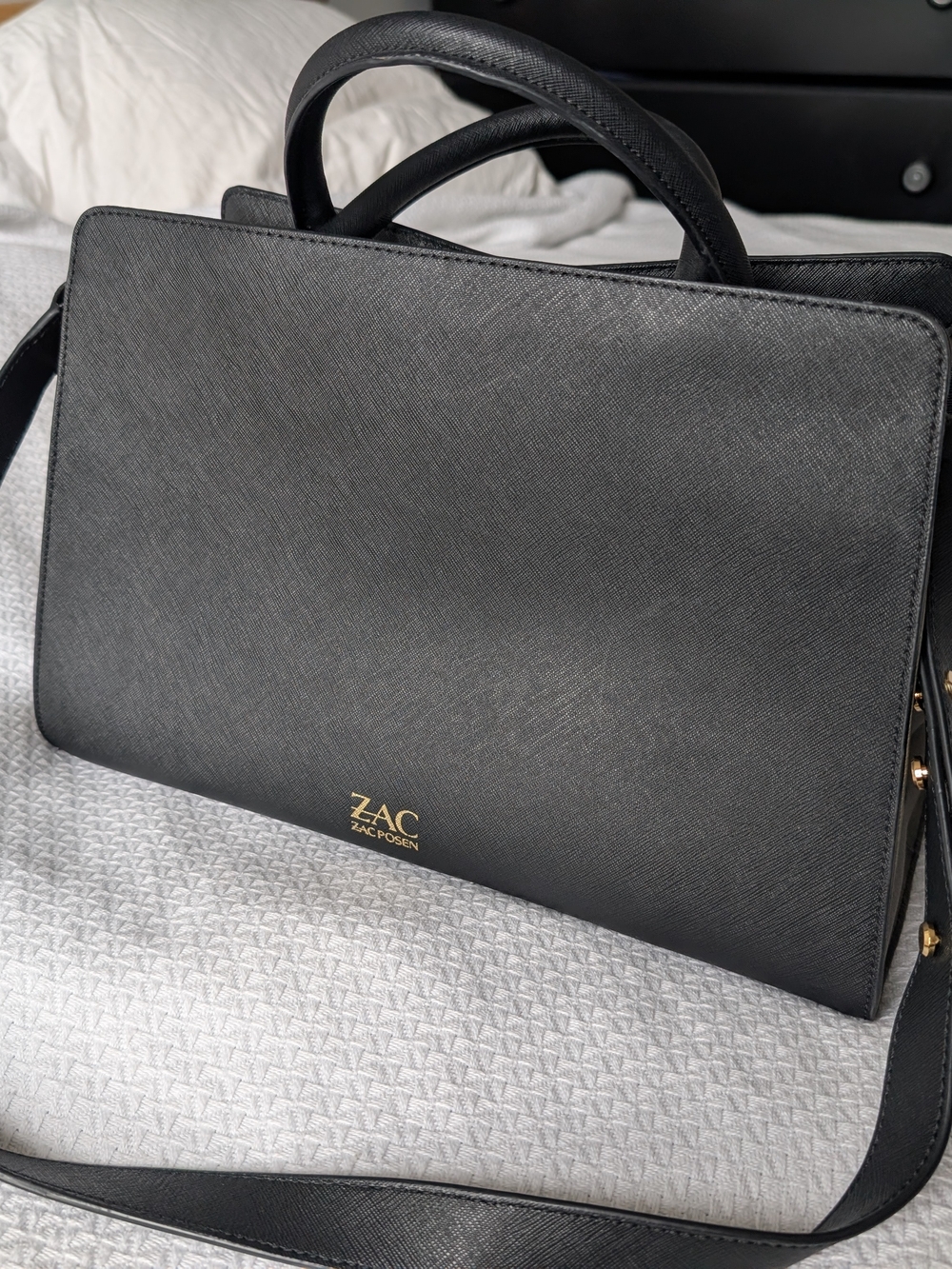 ZAC Zac Posen Black Structured Top-Handle Crossbody Bag